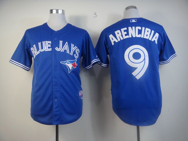 Men Toronto Blue Jays 9 Arencibia Blue MLB Jerseys